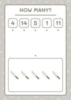 How many Knife, game for children. Vector illustration, printable worksheet