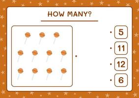 How many christmas candy, game for children. Vector illustration, printable worksheet