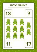 How many Monster, game for children. Vector illustration, printable worksheet