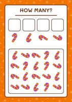 How many Candy, game for children. Vector illustration, printable worksheet