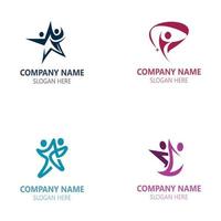 People Star logo design concept combination template vector