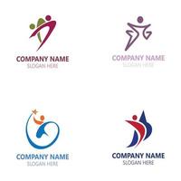 People Star logo design concept combination template vector