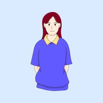 Illustration of Beautiful Character Woman Pose vector