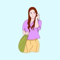 dibujado a mano belleza mujer moda ilustración vector