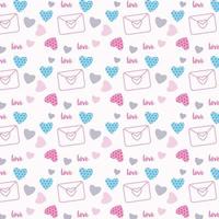 Love letter pattern texture with text effect on a white background. Valentine's day special seamless pattern design with love shapes. Love endless pattern decoration for bed sheets and wallpapers. vector