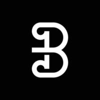 letra b moderna con diseño de logotipo de línea superpuesta vector
