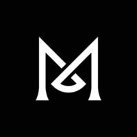 Modern letter M with overlapping line logo design vector