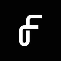 Modern letter F with overlapping line logo design vector