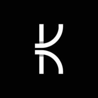 Modern letter K with overlapping line logo design vector