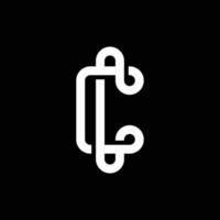 letra c moderna con diseño de logotipo de línea superpuesta vector