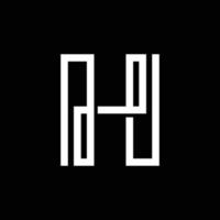 Modern letter H with overlapping line logo design vector