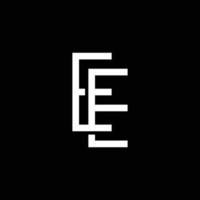 Modern letter E with overlapping line logo design vector