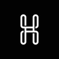 Modern letter H with overlapping line logo design vector