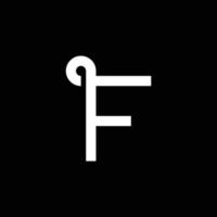 Modern letter F with overlapping line logo design vector