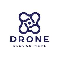 diseño moderno de logotipo de fotografía de drones vector