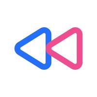 Previous Icon with Two Tone Color vector