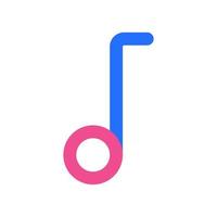 Note Music Icon with Two Tone Color vector