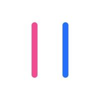 Pause Icon with Two Tone Color vector
