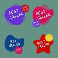 conjunto de plantillas de insignias de mejor vendedor. adecuado para su promoción en línea. ilustración vectorial eps 10. vector