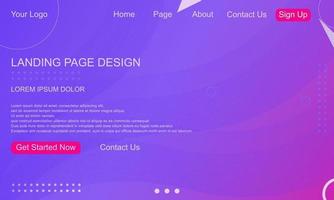 Website landing page template design. Modern web page for your company site. Vector illustration. EPS 10.