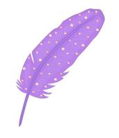 pluma violeta, ilustración colorida vector