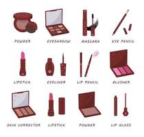 Set of cosmetic products vector