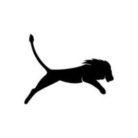 lion jumping logo vector