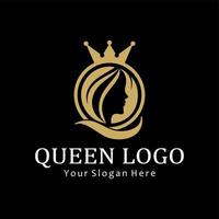 beauty queen logo vector