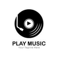 play music disc logo vector