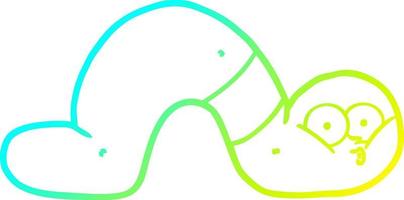 cold gradient line drawing cartoon worm vector