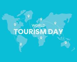 World Tourism Day With World Map Background vector