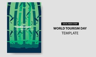 World Tourism Day With Bamboo Forest Flat vector