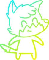 cold gradient line drawing cartoon friendly fox vector