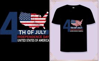 4 de julio diseño de camiseta del día de la independencia de estados unidos vector