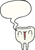 cartoon happy tooth and speech bubble vector