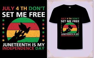 Trendy juneteenth t shirt design vector