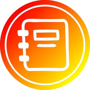 note book circular in hot gradient spectrum vector