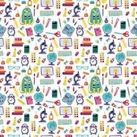 Seamless pattern back to school. Design for fabric, textile, wallpaper, packaging. vector