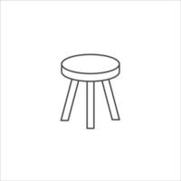 icono de taburete, ilustración de vector de silla sobre fondo blanco