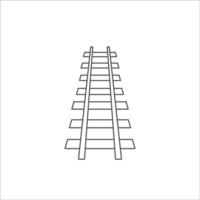 Outline railroad icon, railway vector illustration on white background