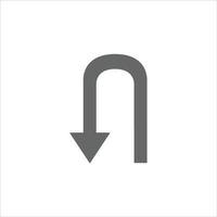 U-Turn icon flat style vector on a white background