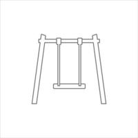 Playground swings icon in flat style vector on a white background