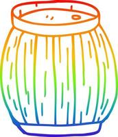 rainbow gradient line drawing cartoon barrel vector