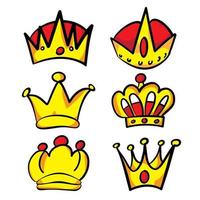 gold crown bundle set vector image