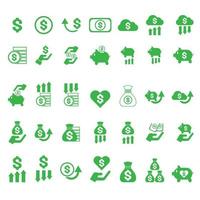 el paquete de iconos de dinero establece una imagen vectorial para el concepto de negocio vector