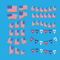 The Usa flag bundle set vector image for celebration  or 4 July png image holiday concept