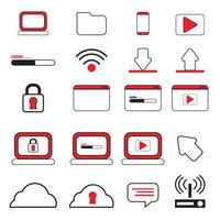 technology or it icon bundle set vector image