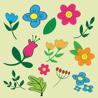 imagen vectorial de la colección de flores de primavera vector