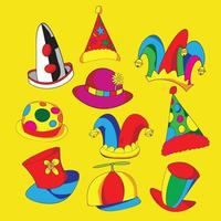 The clown hat bundle set for happy or funny concept. vector