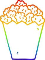 rainbow gradient line drawing cartoon popcorn vector